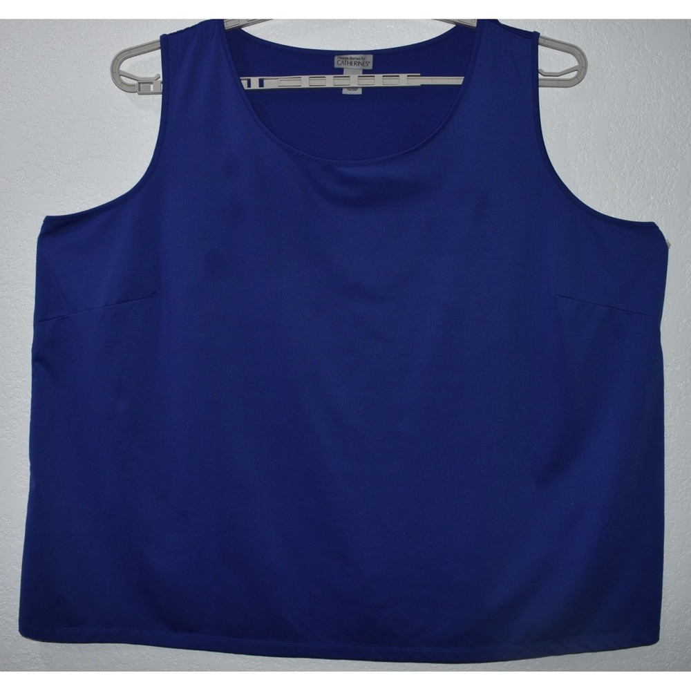 Maggie Barnes for Catherines Royal Blue Sleeveless Scoop Neck Tank Top Plus 5X - Picture 11 of 13